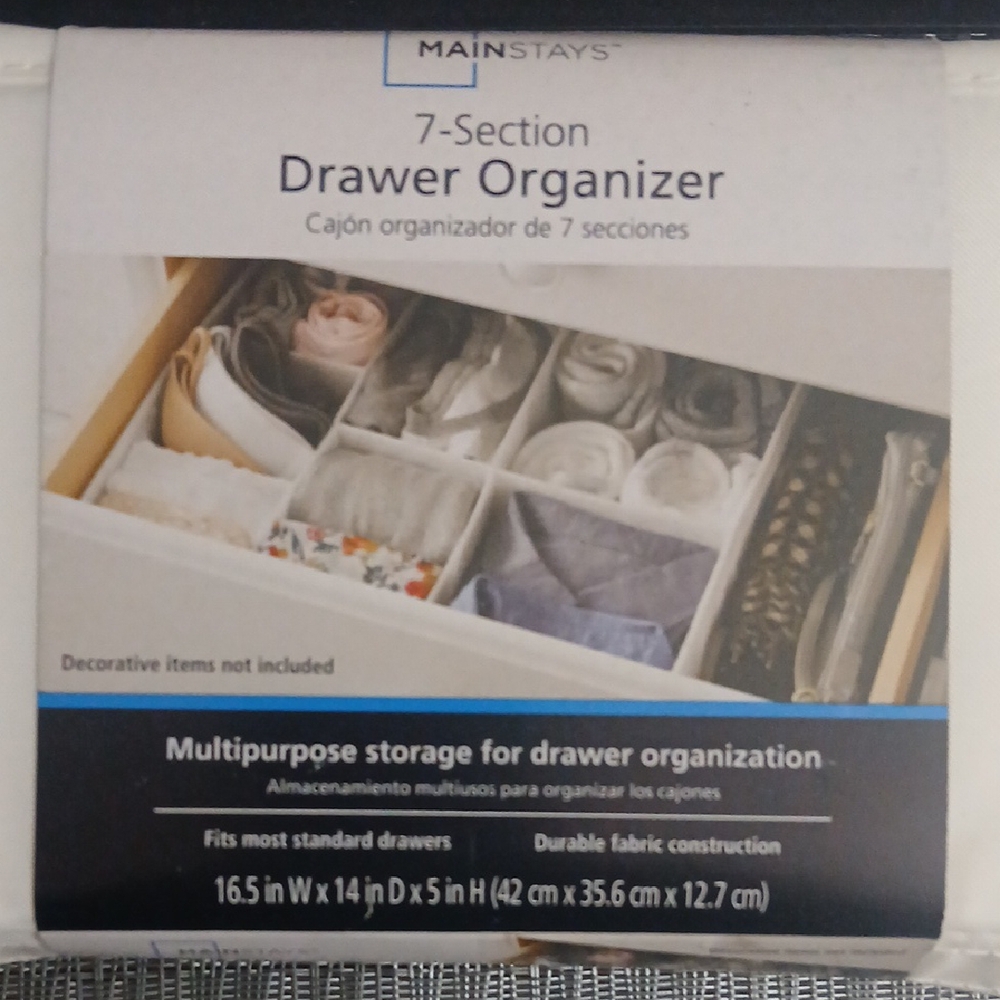 Mainstays Cream 7-Section Drawer Organizer